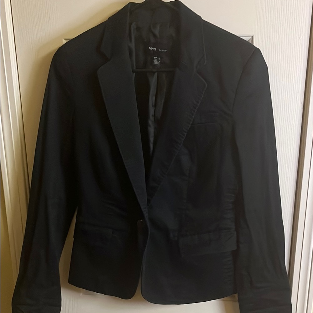 Black Tailored Sport Coat with Notched Lapel